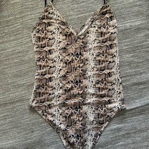 snake print body suit